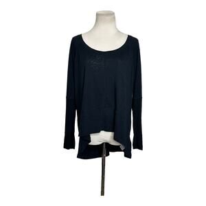 Buffalo black long sleeves oversize hi low shirt size small